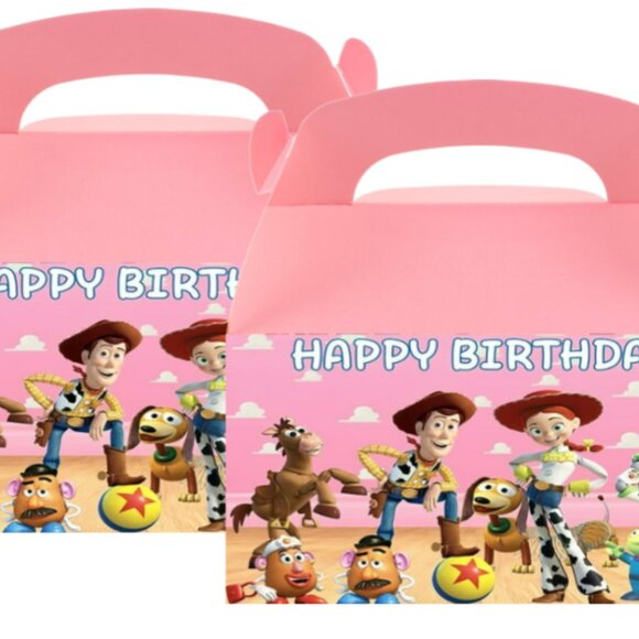 Girl Story Birthday Party Favor Boxes, Pink Happy Birthday Design, Pack of 10 Tr - Picture 2 of 4